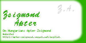 zsigmond apter business card